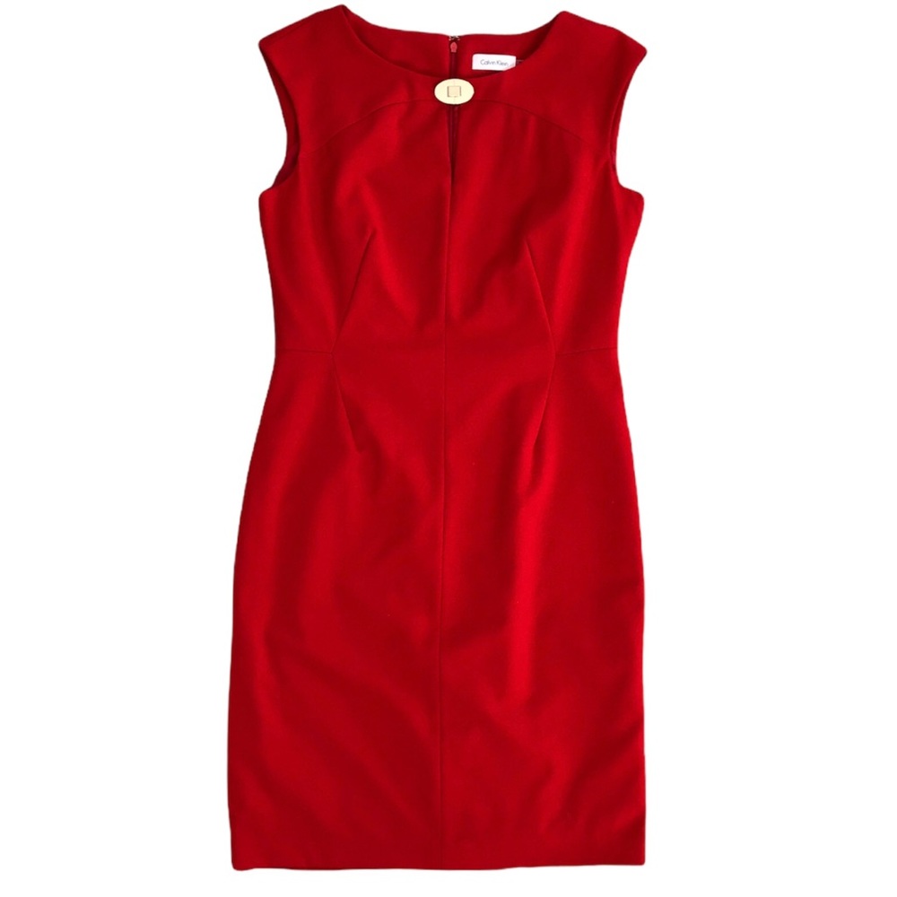 Calvin Klein Women Red Sleeveless Dress, Size 8
